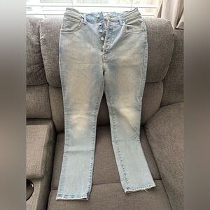 MOTHER Light Blue button up straight leg Jeans